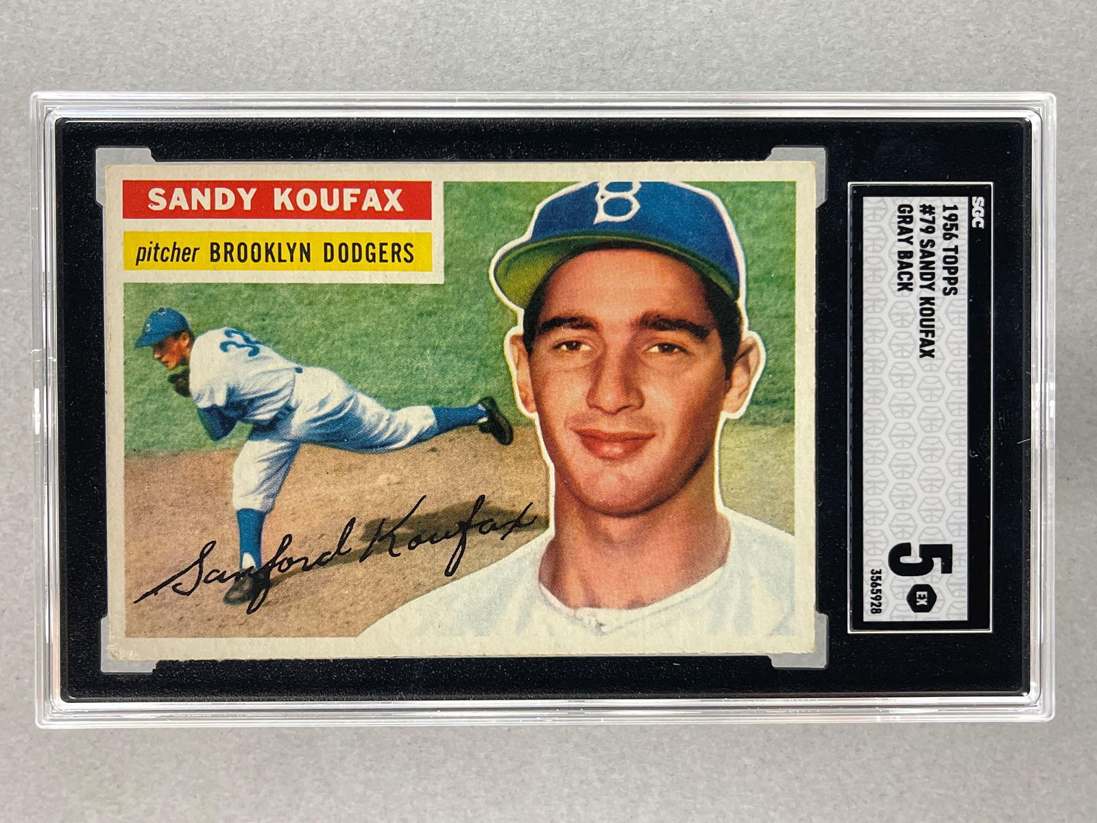 1956 Topps Sandy Koufax Grey Back #79 SGC 5 (1 of 2)