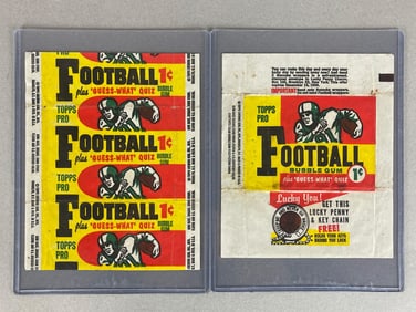 2 - different 1957 Topps Football Wax Pack Wrappers