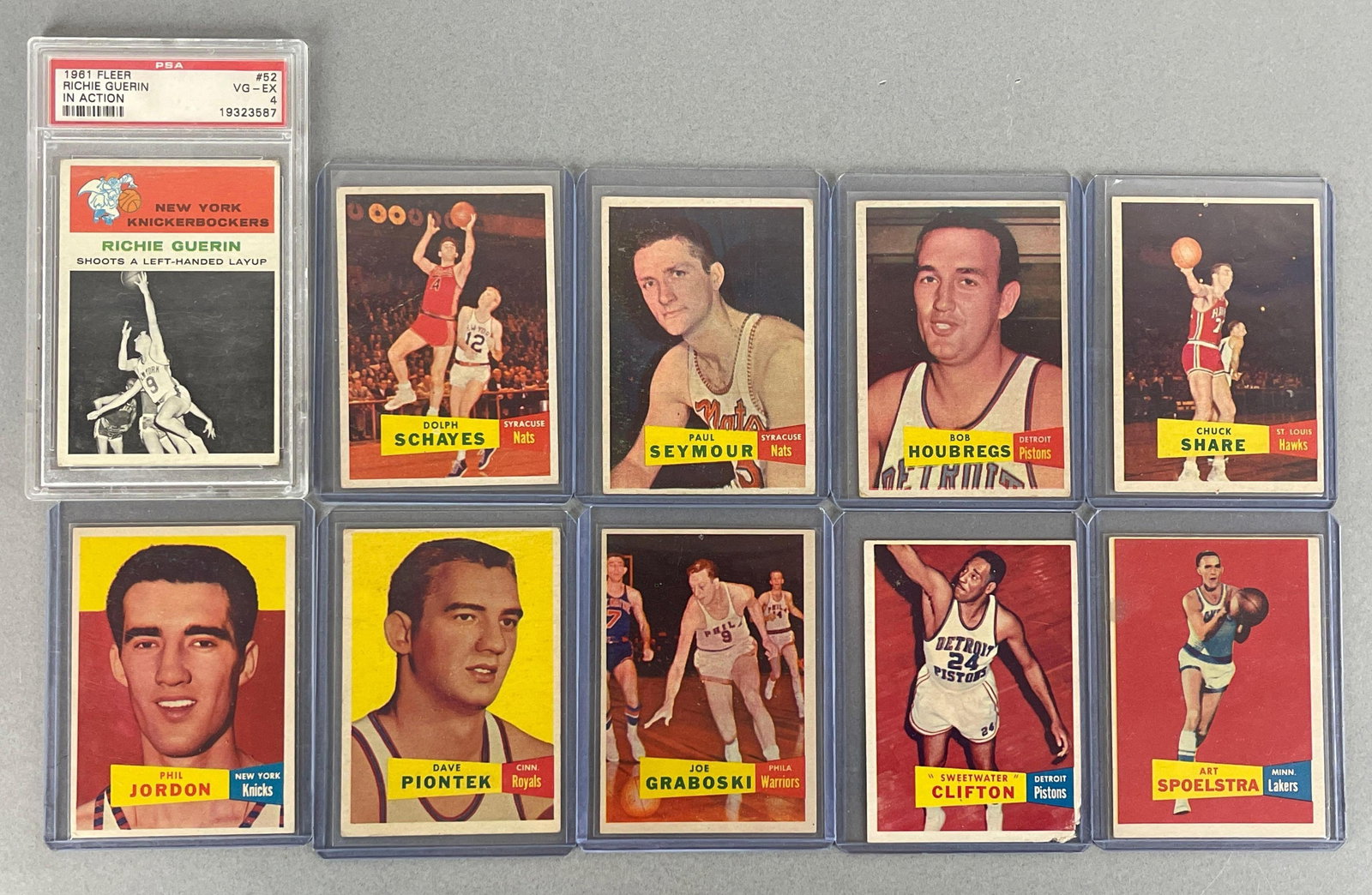 10 - 1957 Topps and 1961 Fleer Basketball Cards with HOFs and PSA Graded (1 of 2)