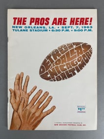 Rare 1963 Football Doubleheader Program in New Orleans - Detroit vs Dallas and Chicago vs Baltimore
