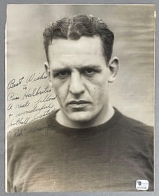 Red Grange Signed Early Black and White Photo with Inscription and JSA LOA