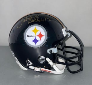 John Stallworth Pittsburgh Steelers Vintage Mini Helmet Full Metal Mask with JSA COA
