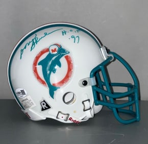 Don Shula Signed Miami Dolphins Vintage Mini Helmet Full Metal Mask with JSA COA
