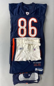 Eric Peterman Chicago Bears #86 Rookie Home Game Worn Uniform Set