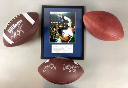 1985 Chicago Bears Signed Footballs and Photo, with McHahon, Ditka, and More