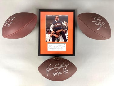 1985 Chicago Bears Signed Footballs and Photo, with Butler, Ditka, and More