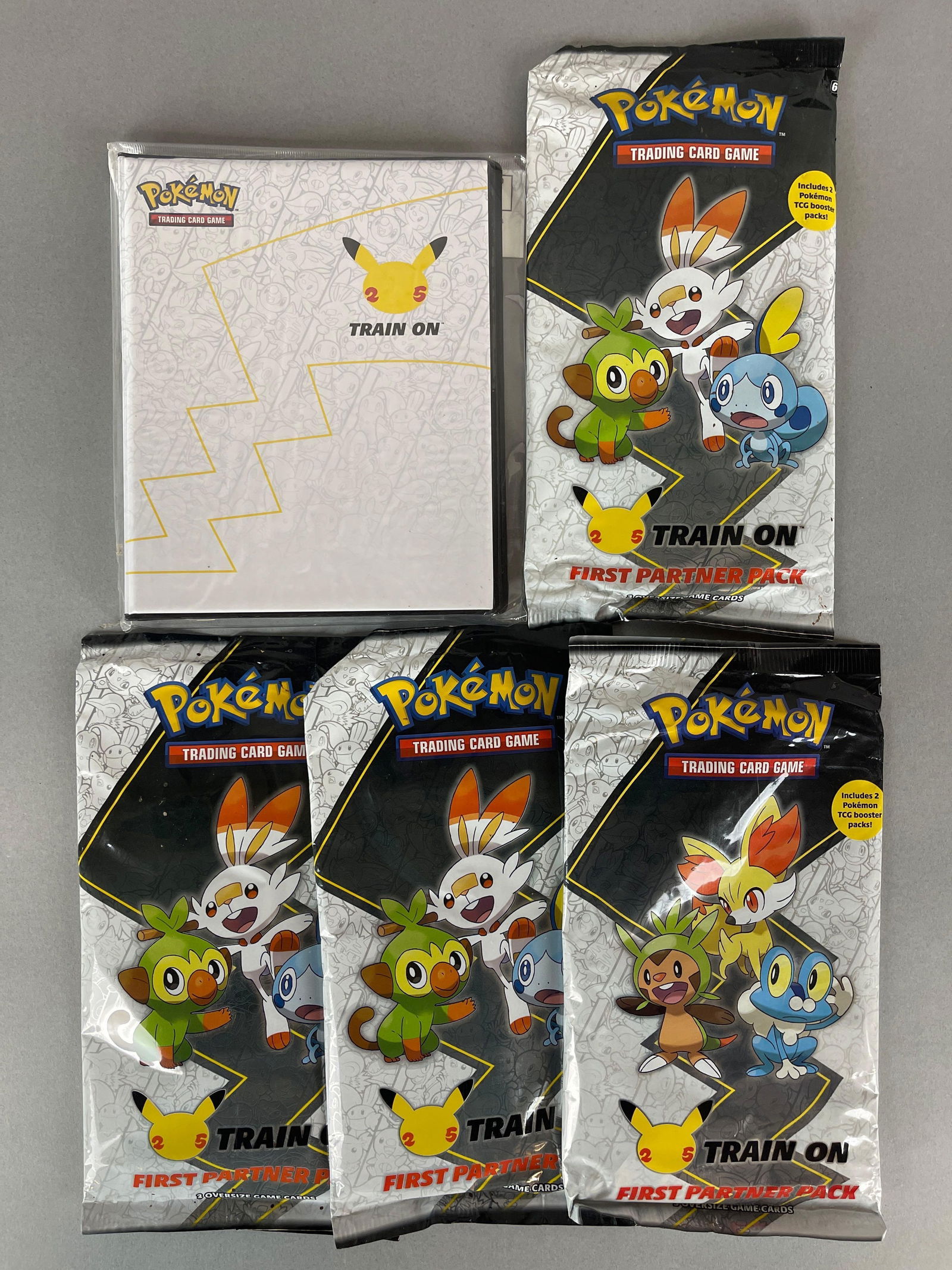 4 - Pokemon TCG First Partner Jumbo 25th Anniversary Packs + Binder Pack (1 of 3)