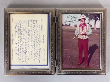 Byron Nelson Signed Photo and Letter on His Letterhead