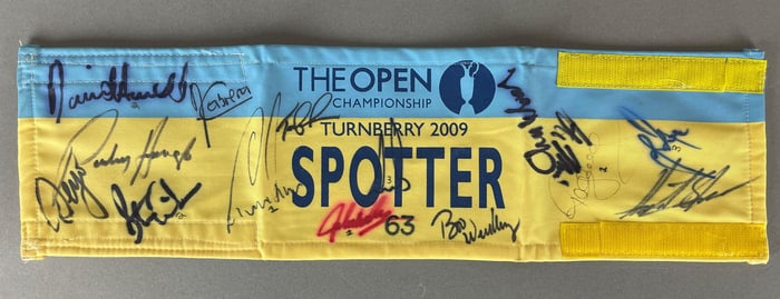 2009 Britsh Open Multi-Signed Spotters Armband with 16 - Autos