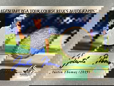 Rare 2021 SP Game Used Relic Auto Justin Thomas Rookie #CRA-JT, 12/15