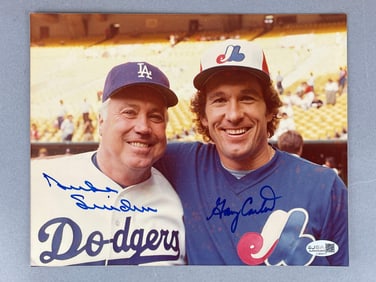 Duke Snider and Gary Carter Signed 8 x 10 Photo with JSA COA