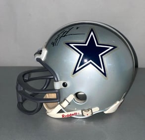 Troy Aikman Signed Riddell Mini Helmet with JSA COA