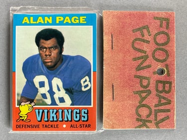 1971 Topps Football West Corps Cello Fun Pack Alan Page on Top