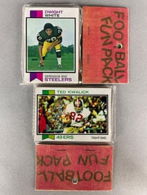 2 - 1973 Topps Football West Corps Cello Fun Packs Dwight White Rookie on Top