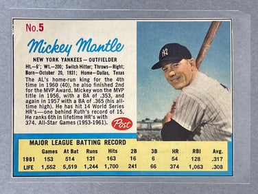 1962 Post Ad Mickey Mantle