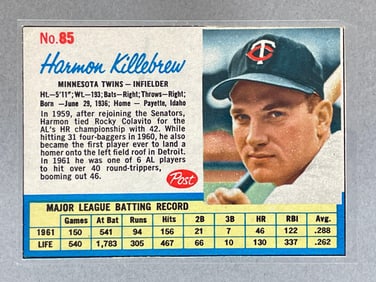 1962 Post Harmon Killebrew #85