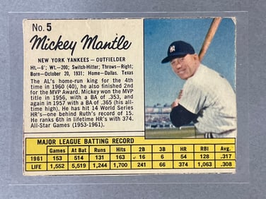 1962 Jello Mickey Mantle #5