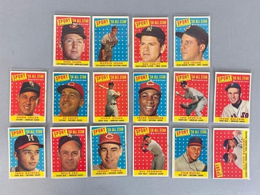 16 - 1958 Topps High Number All-Star Cards with HOFs