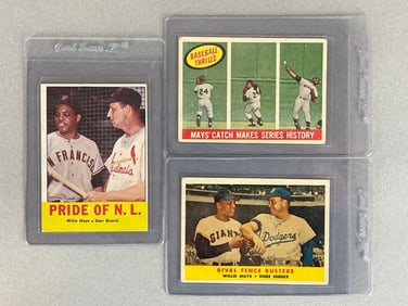 3 - 1958 - 63 Topps Willie Mays Cards