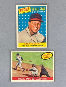 1958 Topps All-Star and 1959 Topps Baseball Thrills Stan Musial