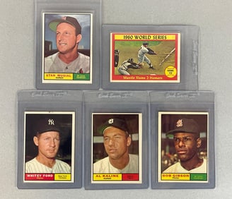 5 - 1961 Topps Baseball HOFs with Mantle