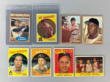 8 - 1958 - 62 Topps Baseball HOFs with Hank Aaron