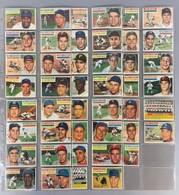 45 - 1956 Topps Baseball Cards with HOFs, Stars, and Rookies
