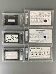 6 - Signed Golf Scorecards and Cuts with Ray Floyd, George Archer, and More