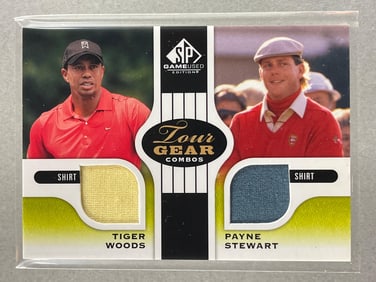 2012 SP Game Used Tour Gear Combos Tiger Woods and Payne Stewart