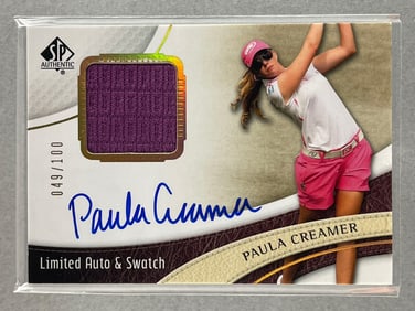 2013 SP Authentic Limited Auto and Swatch Paula Creamer 49/100