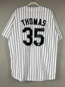 Frank Thomas Signed White Sox Jersey with inscriptions and JSA COA