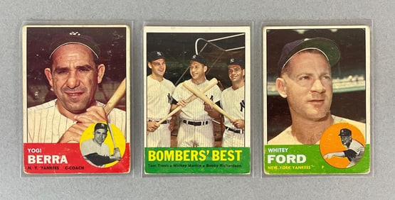 1963 Topps Bombers Best, Whitey Ford, and Yogi Berra Cards