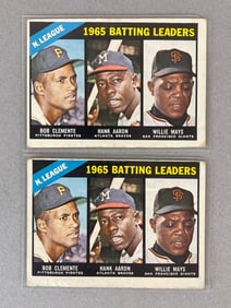 2 - 1966 Topps N.L. Batting Leaders Clemente, Aaron, Mays #215