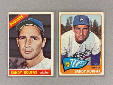 1965 and 66 Topps Sandy Koufax Cards