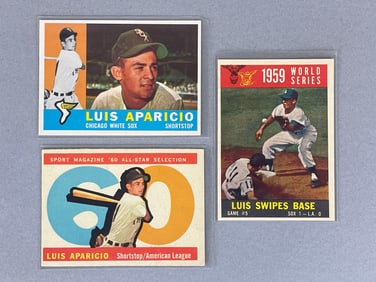 3 -1960 Topps Luis Aparicio Cards #240, 389, and 559