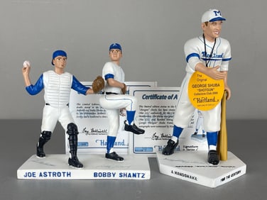 2 - 2008 Hartland George Shotgun Shuba and Joe Astroth/ Booby Shantz Signed Figurine Statues 29/300