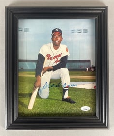 Hank Aaron Signed 8x10 Photo with JSA COA