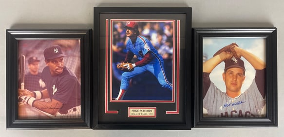 Dave Winfield, Hoyt Wilhelm, and Mike Schmidt Signed Photos