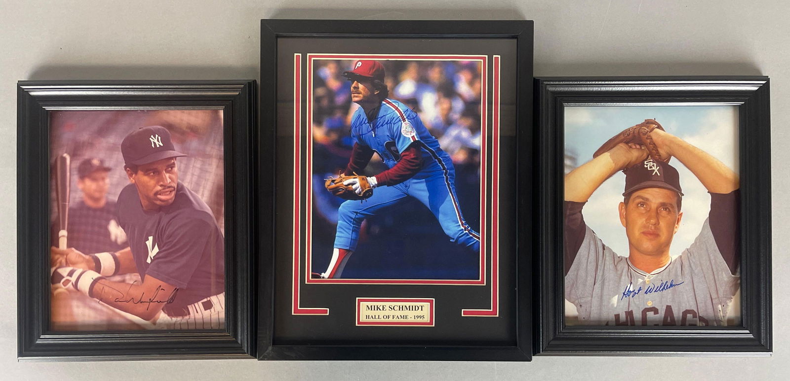 Dave Winfield, Hoyt Wilhelm, and Mike Schmidt Signed Photos (1 of 5)