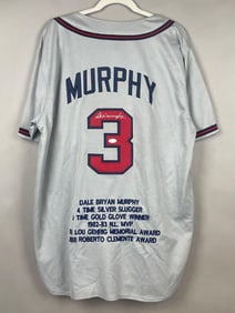 Dale Murphy Signed Stat Jersey with JSA COA