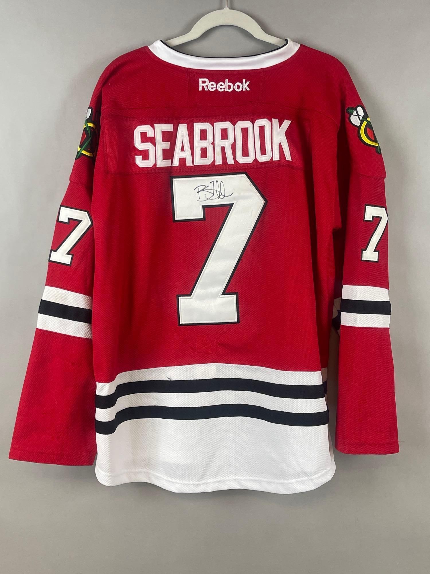 Brent Seabrook Signed Reebok Chicago Blackhawks Jersey: Autographed Brent Seabrook #7, We guarantee this to pass a 3rd party authentication