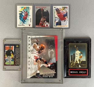 5 - Michael Jordan Cards and Plaque