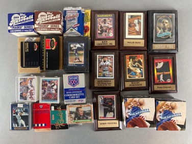 Group of Sports Cards Sets, Plaque Auto Cards an More