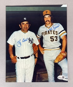 Yogi Berra and Dale Berra Signed 8 x 10 with JSA COA