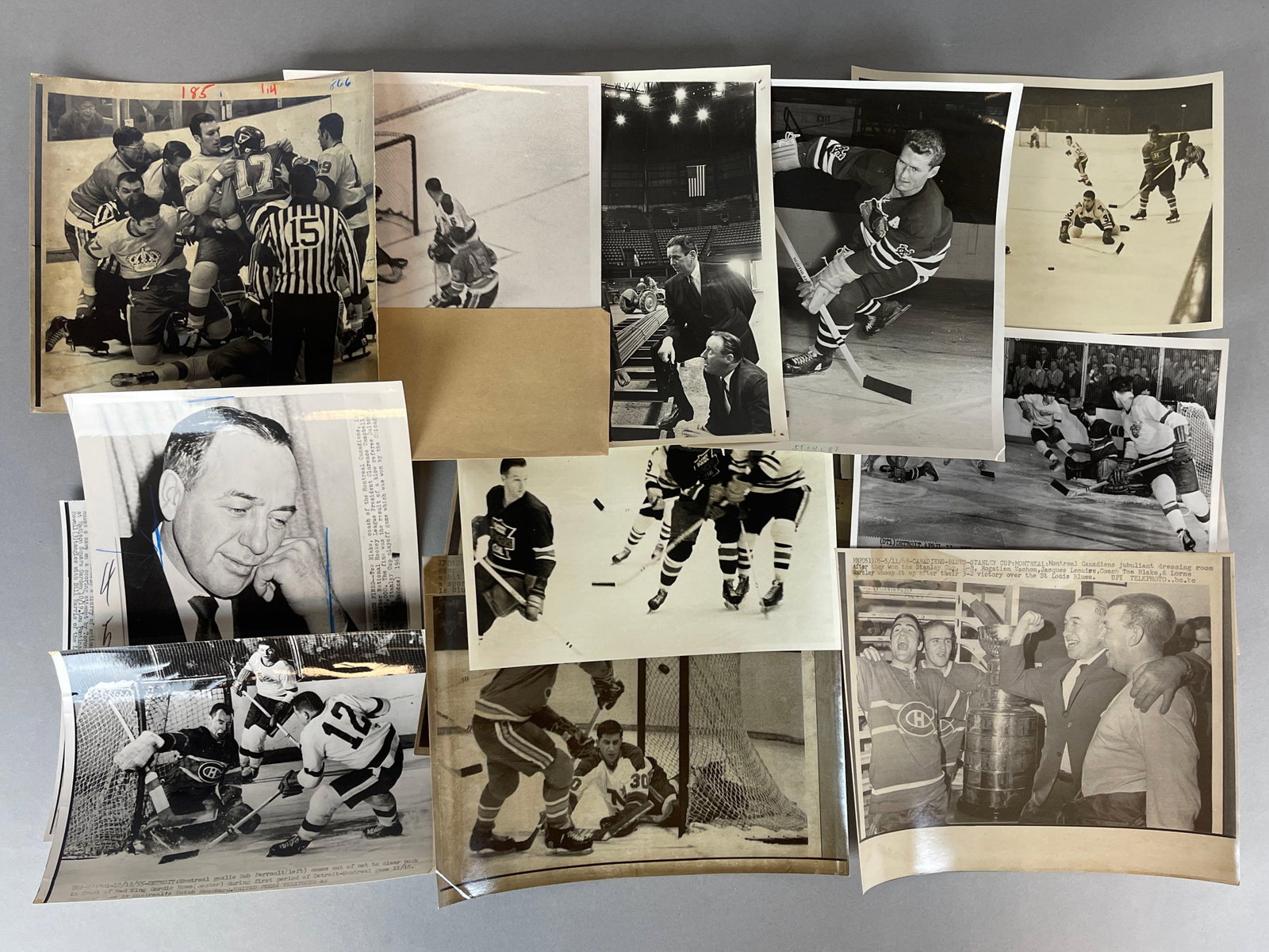 15 - 1950s - 70s Original Hockey Photos with Stanley Cup: Includes Wire and Type 1 Photos
