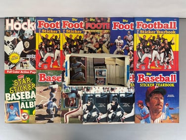 14 - 1983 - 87 Topps Baseball, Hockey, and Football Sticker Album Sets and Partial Set