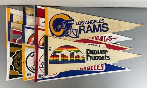 15 - 1970s - 80s NFL, MLB, NBA, Soccer, and College Pennants