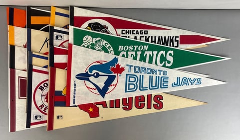15 - 1970s - 80 MLB, NBA, Blackhawks, and College Pennants