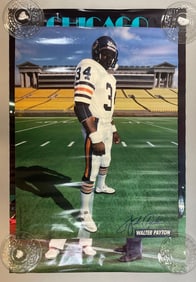 1987 KFC Walter Payton Poster + 1987 Costacos Chicago Vice Poster Payton/ McMichael