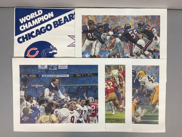 1985 Chicago Bears World Champions Sears Limited Edition Print Set